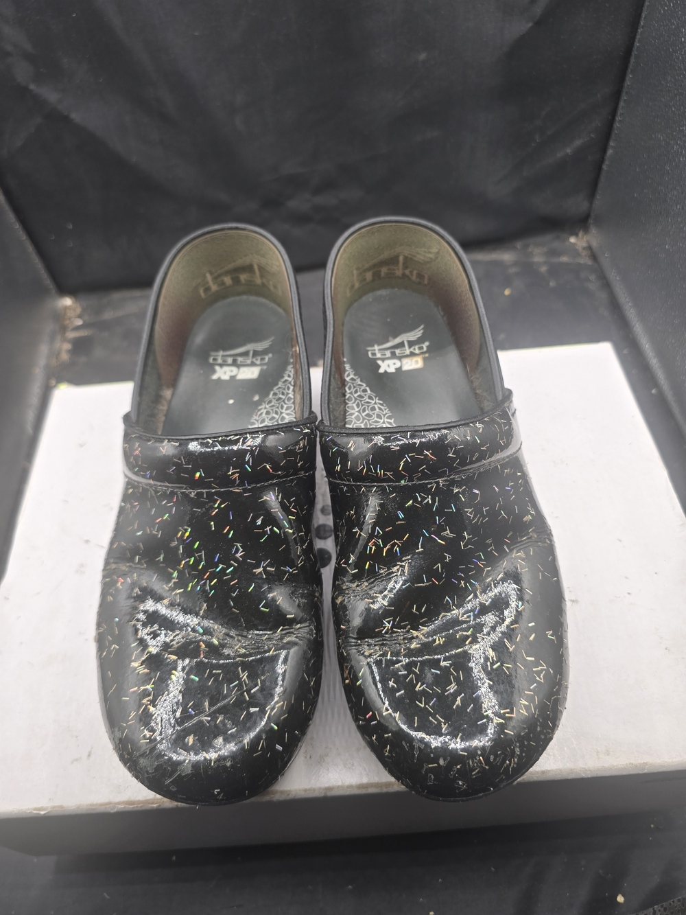 Dansko Kids Black Glitter‎ Clogs